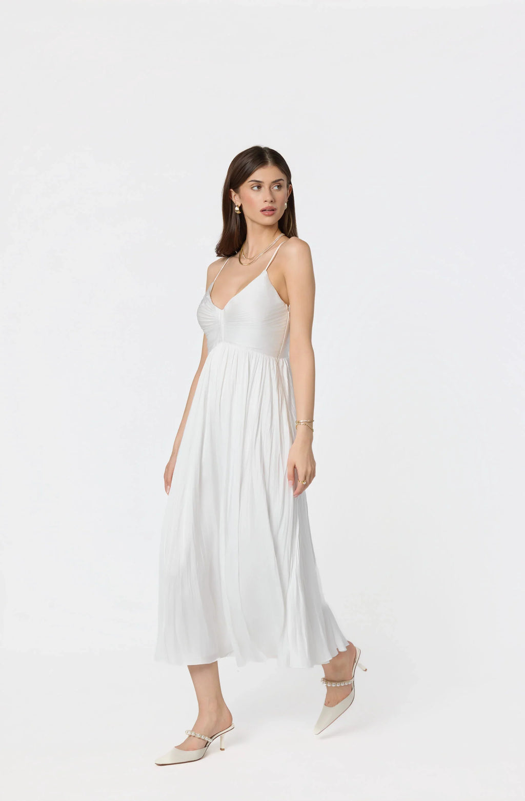 Maeve Pleated Midi Dress