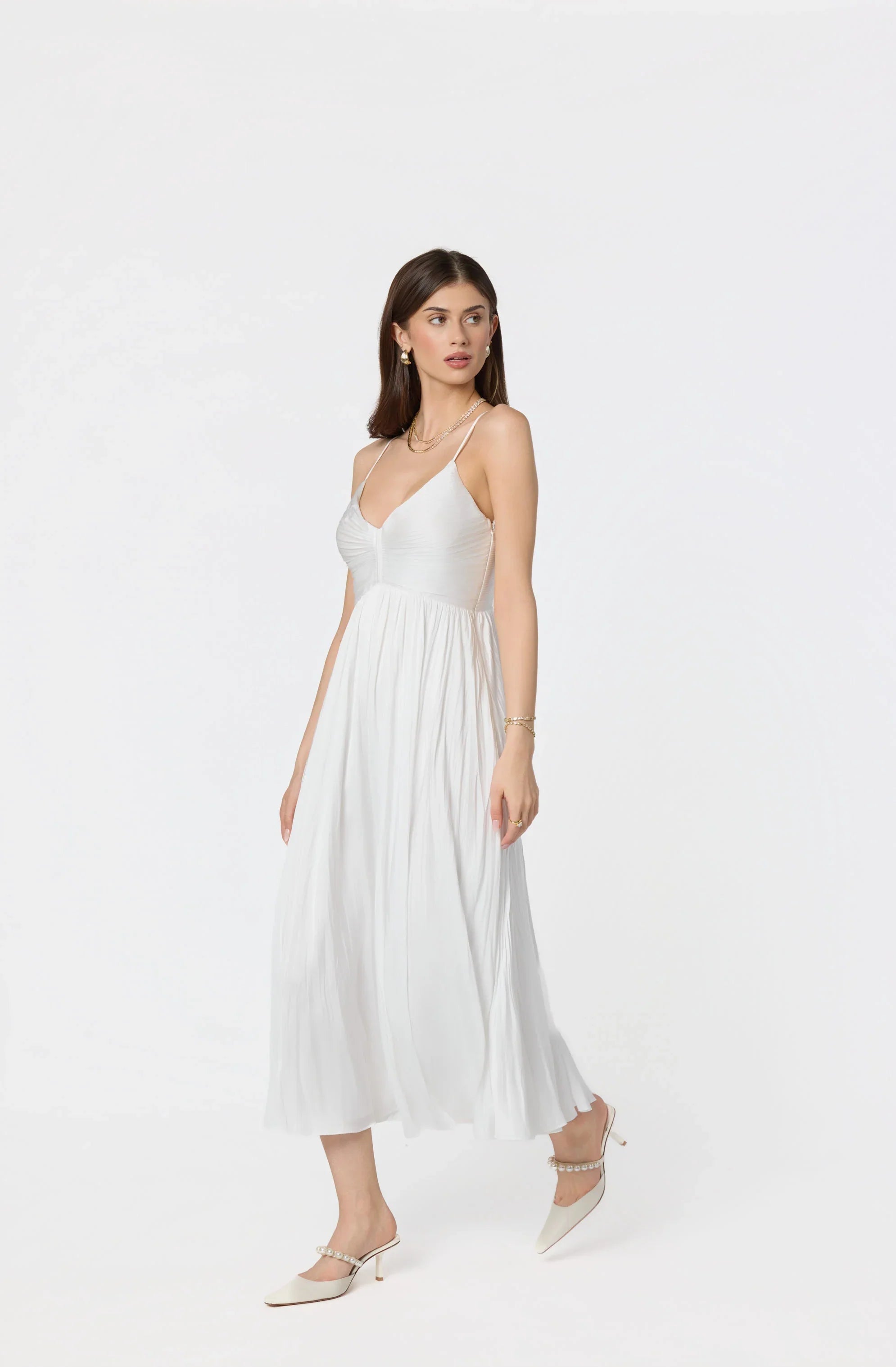 Maeve Pleated Midi Dress