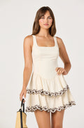 Jaelynn Embroidered Linen Mini Dress