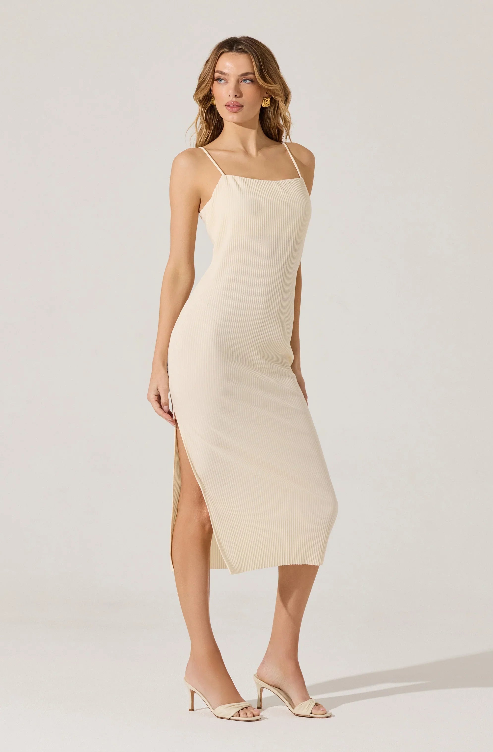 Ribbed Midi Dress & Shrug Set