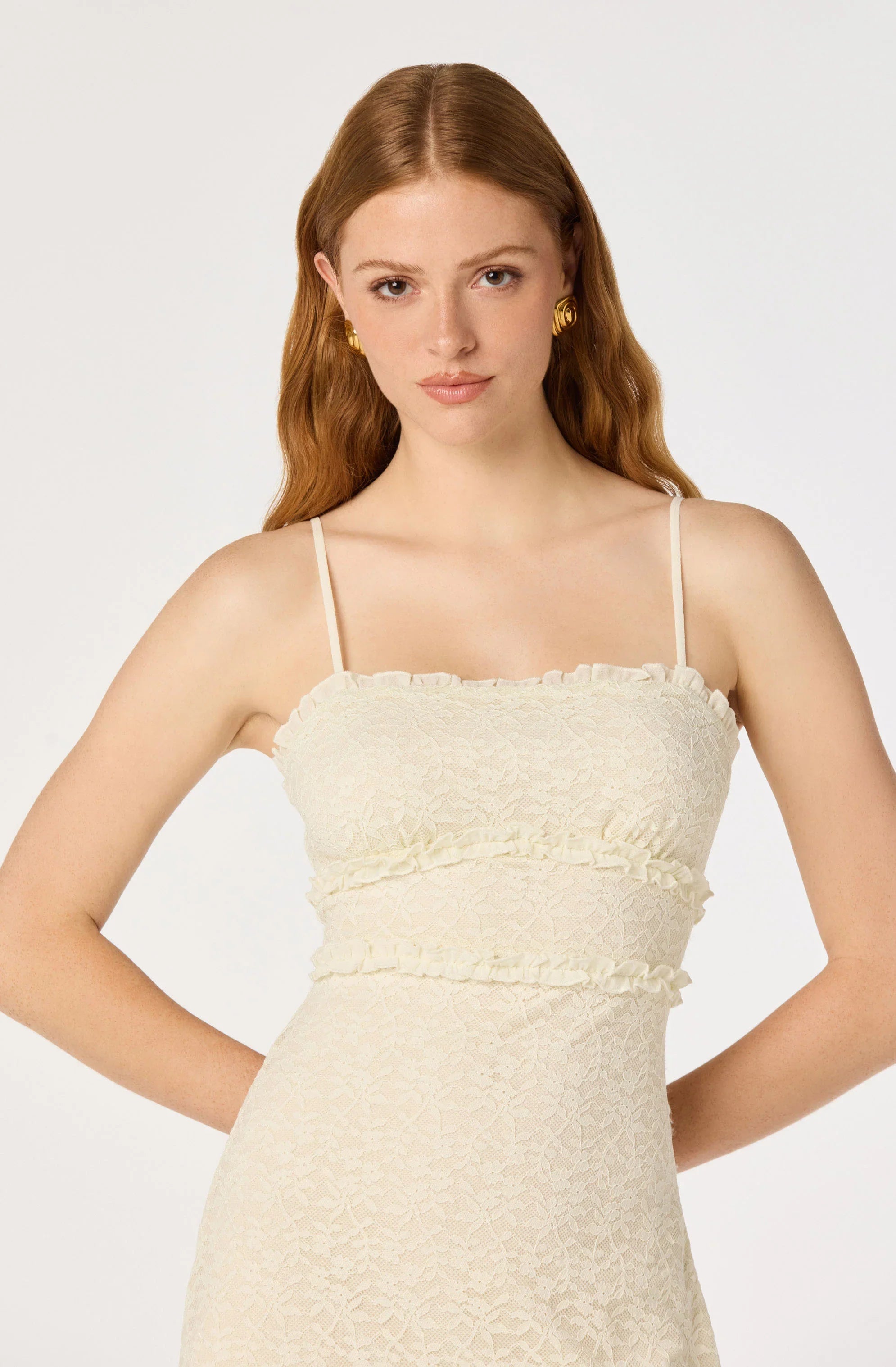 Ruffle Tiered Lace Maxi Dress