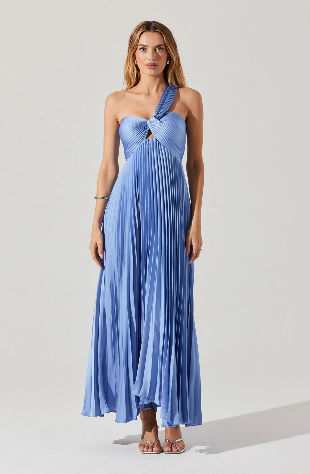 Rasya One-Shoulder Pleated Maxi Dress
