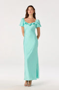 Bethrose 3D Rose Satin Maxi Dress