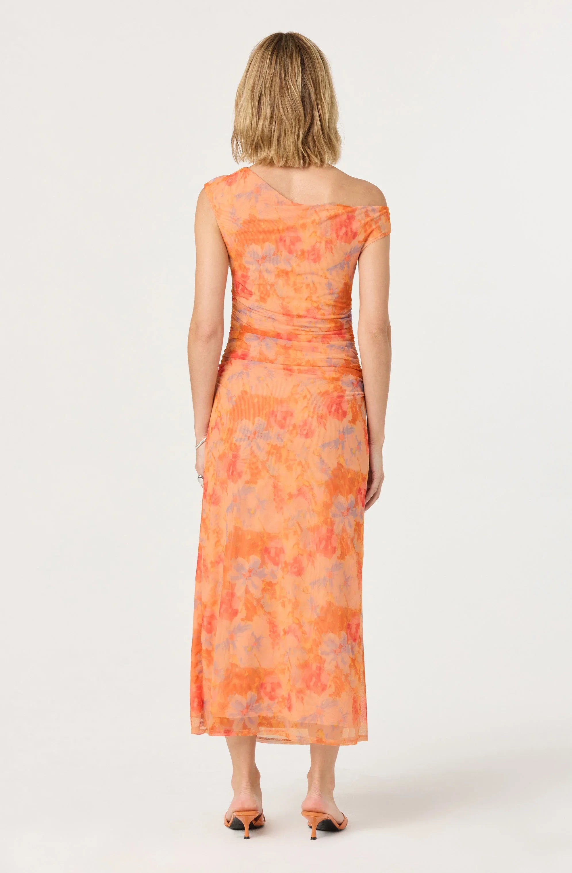 Off Shoulder Ruffle Midi Dress