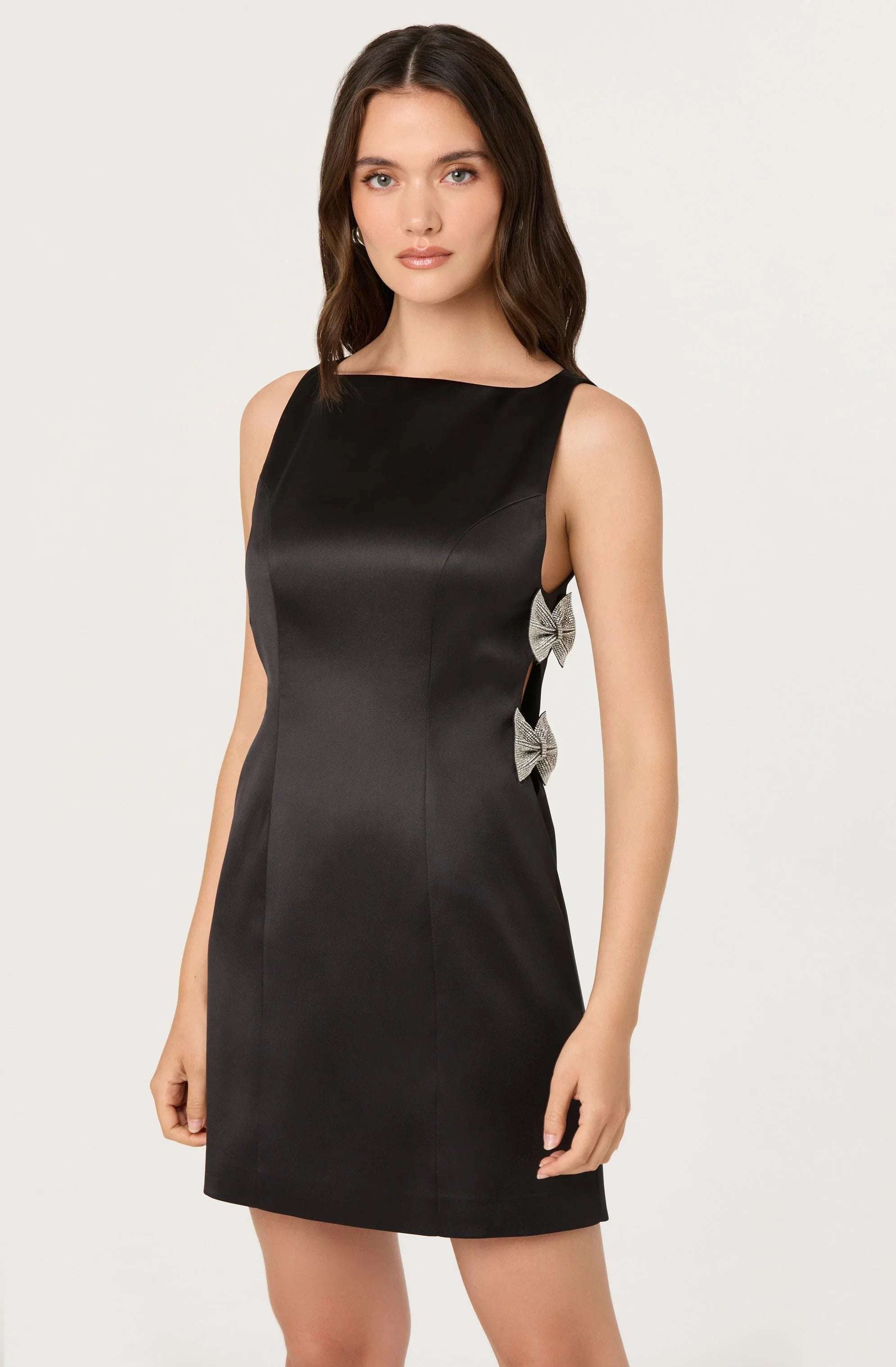 Kinsey Satin Bow Mini Dress