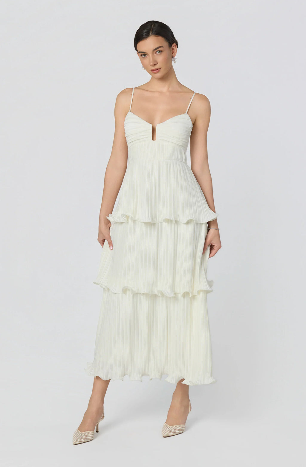 Lupin Pleated Tiered Maxi Dress
