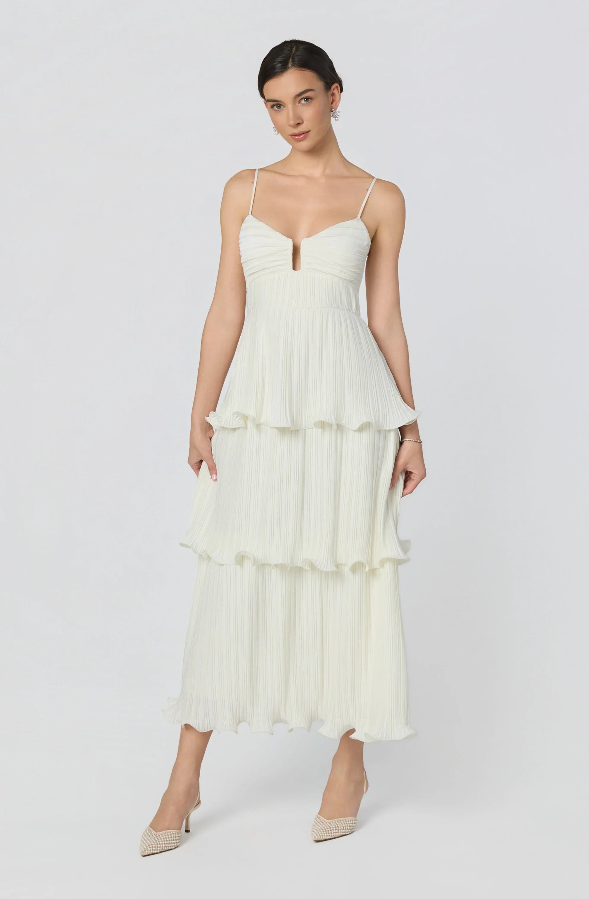 Lupin Pleated Tiered Maxi Dress