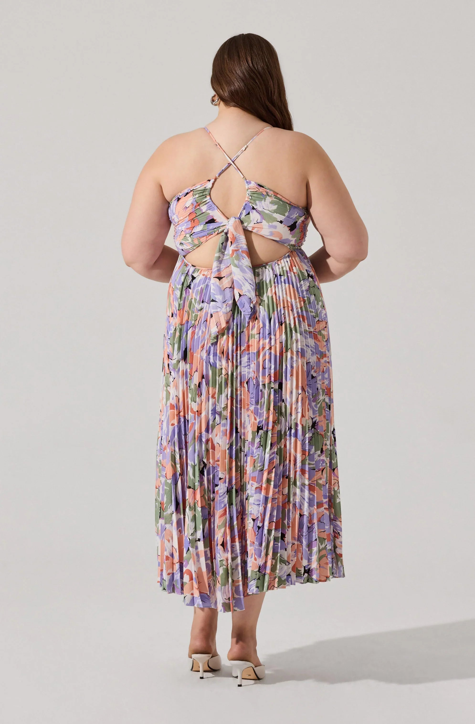 Blythe Floral Plisse Midi Dress