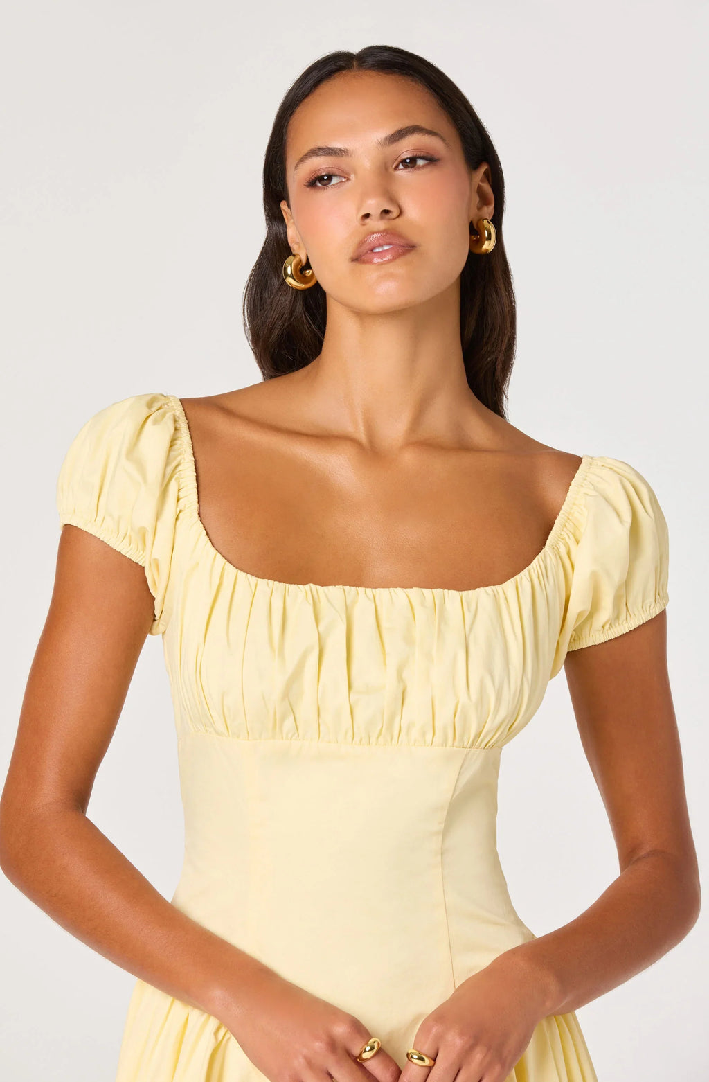 Adilene Cotton Milkmaid Midi Dress