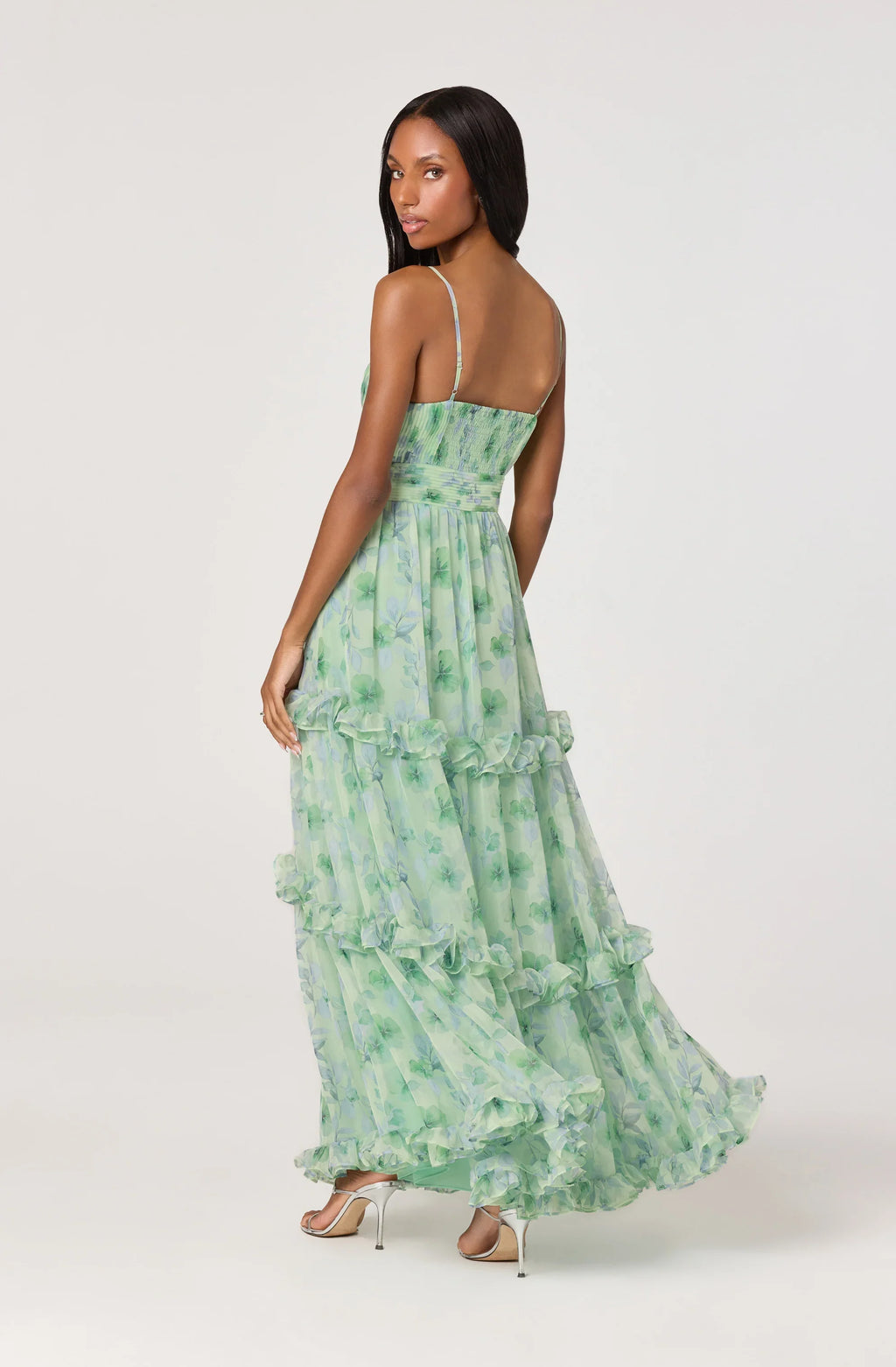 Ayanna Floral Pleated Tiered Maxi Dress