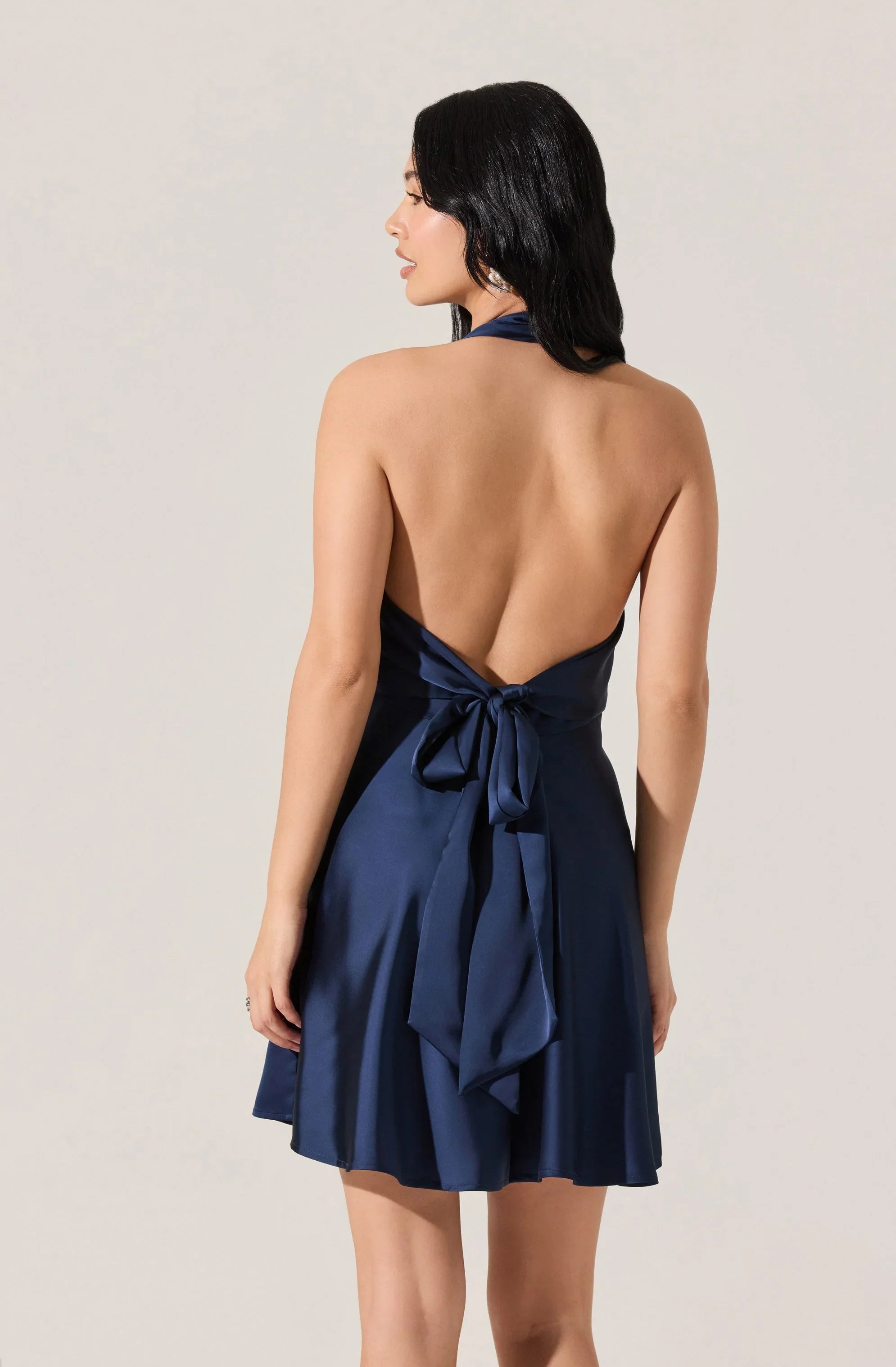 Mielle Satin Halter Mini Dress