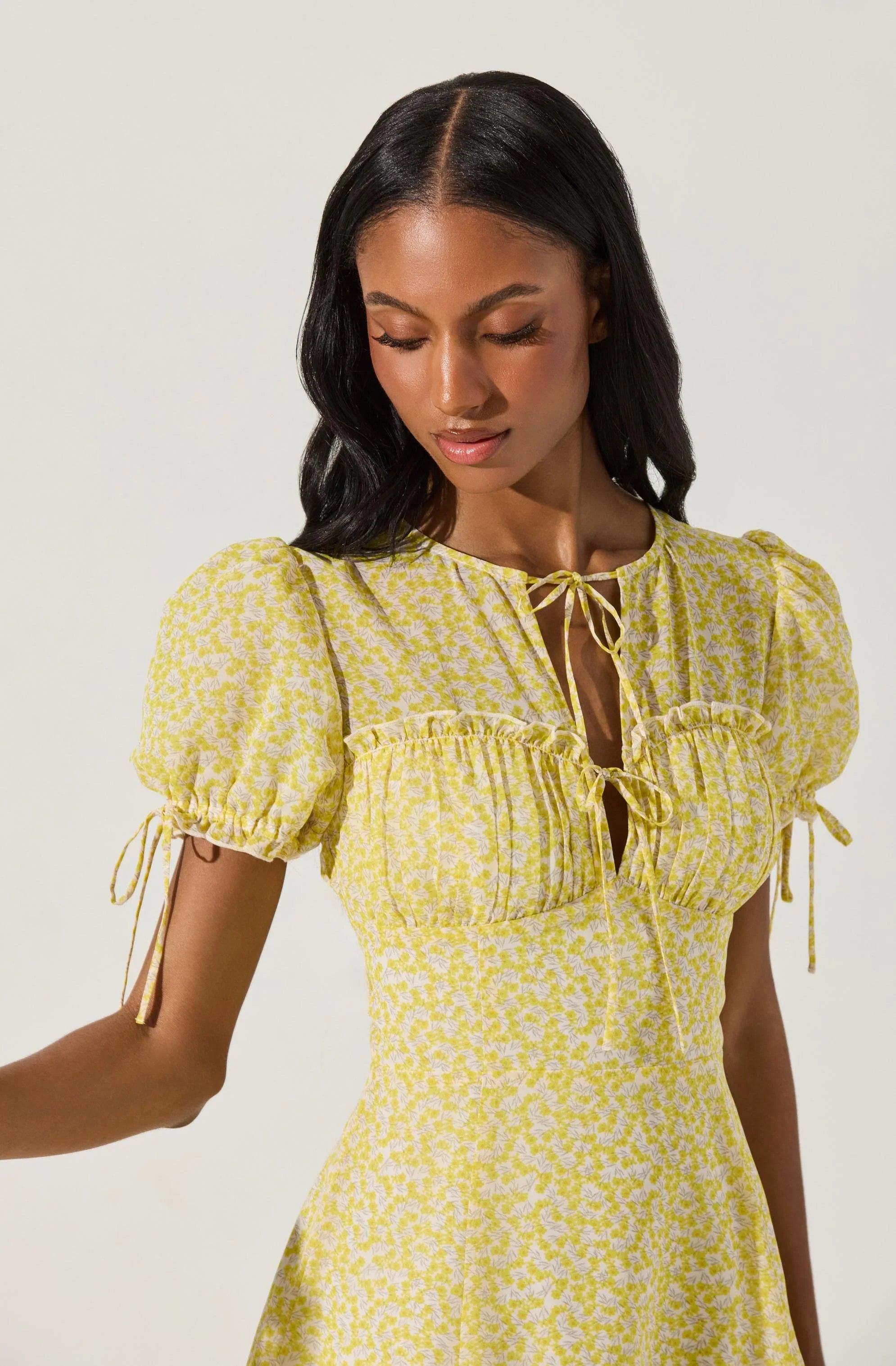 Floral Puff Sleeve Mini Dress
