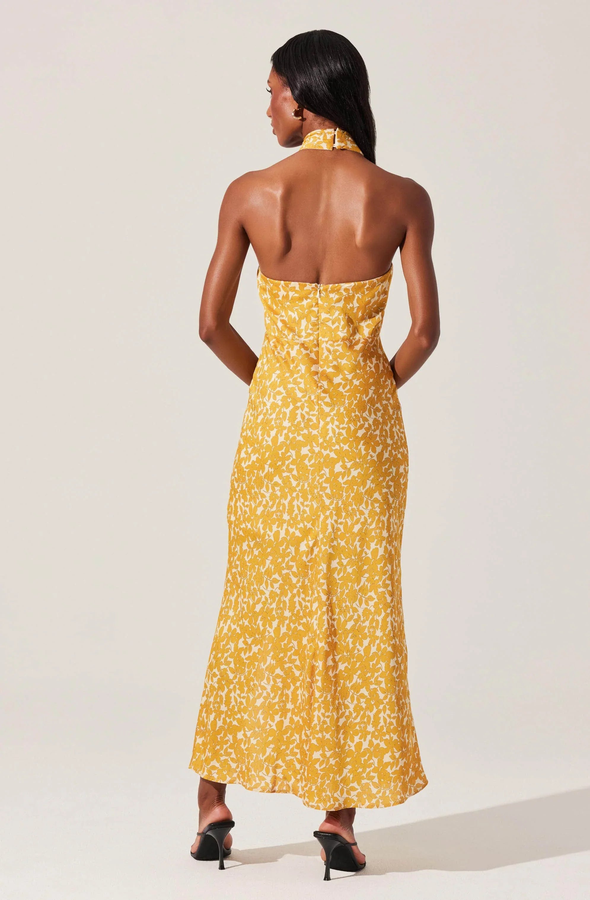 Marissa Floral Halter Neck Midi Dress