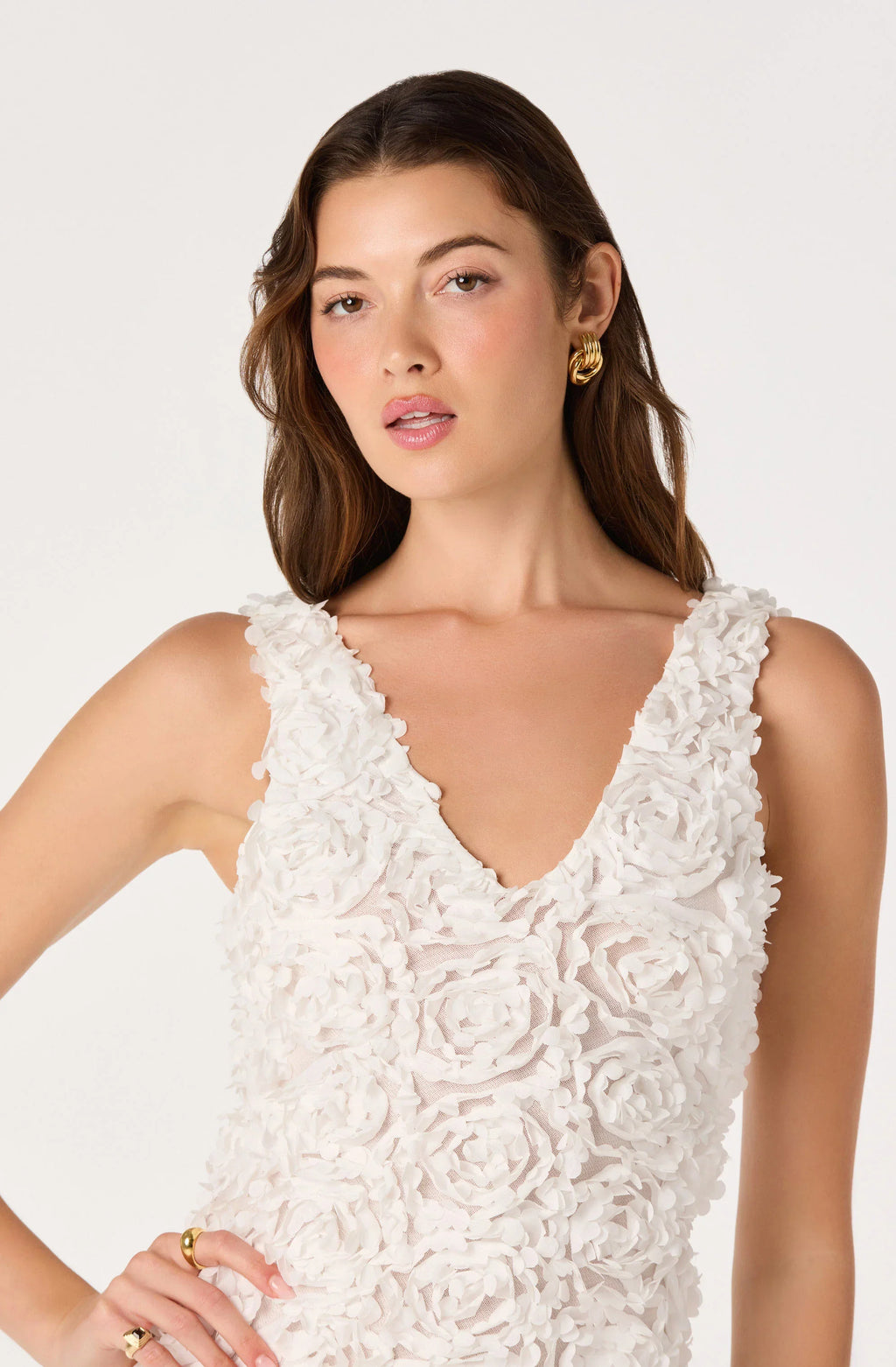 Magali 3D Floral Applique Mini Dress