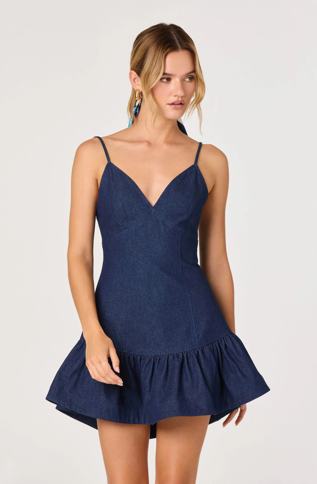 Kyndal Denim Fit & Flare Mini Dress