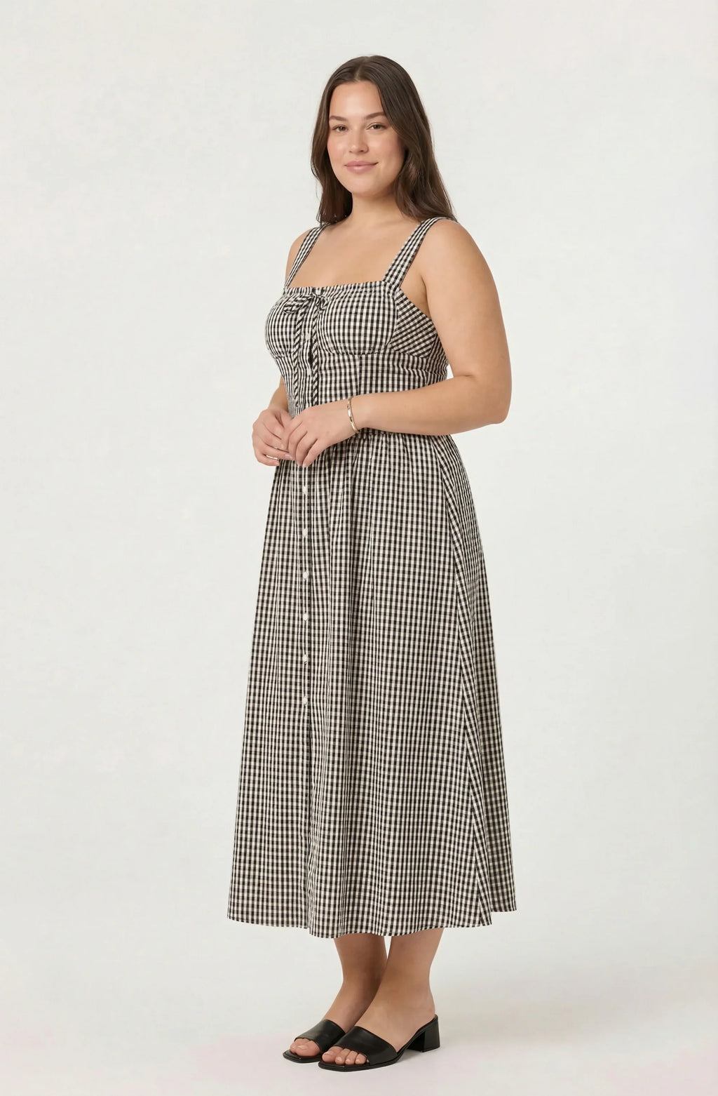 Temperance Gingham Check Maxi Dress