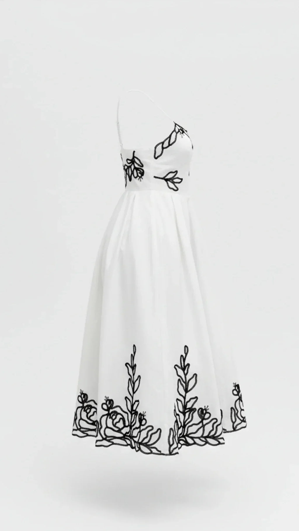 Elara Embroidered Midi Dress