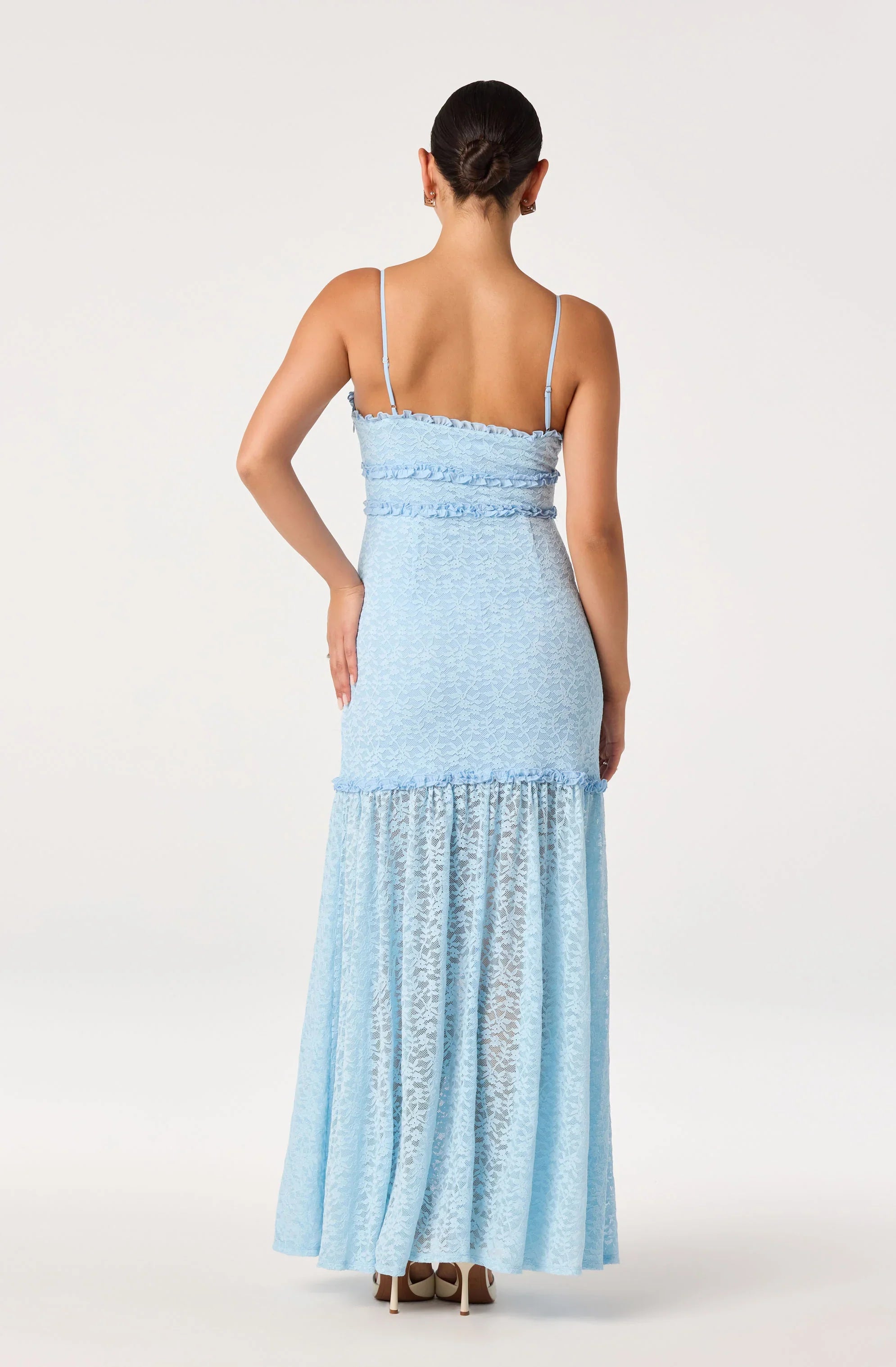 Ruffle Tiered Lace Maxi Dress