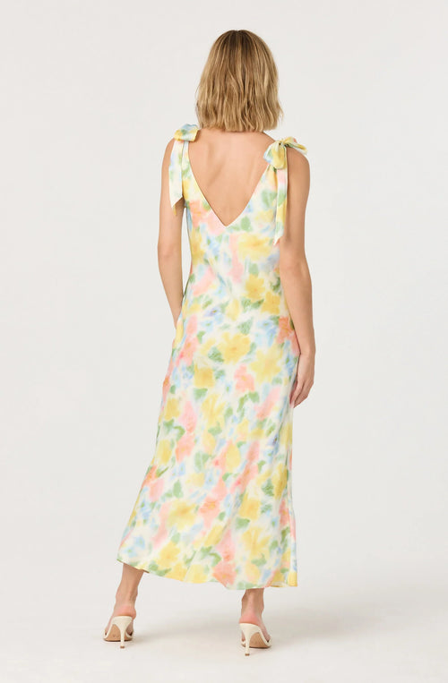 Allexina Satin Cowl Neck Midi Dress