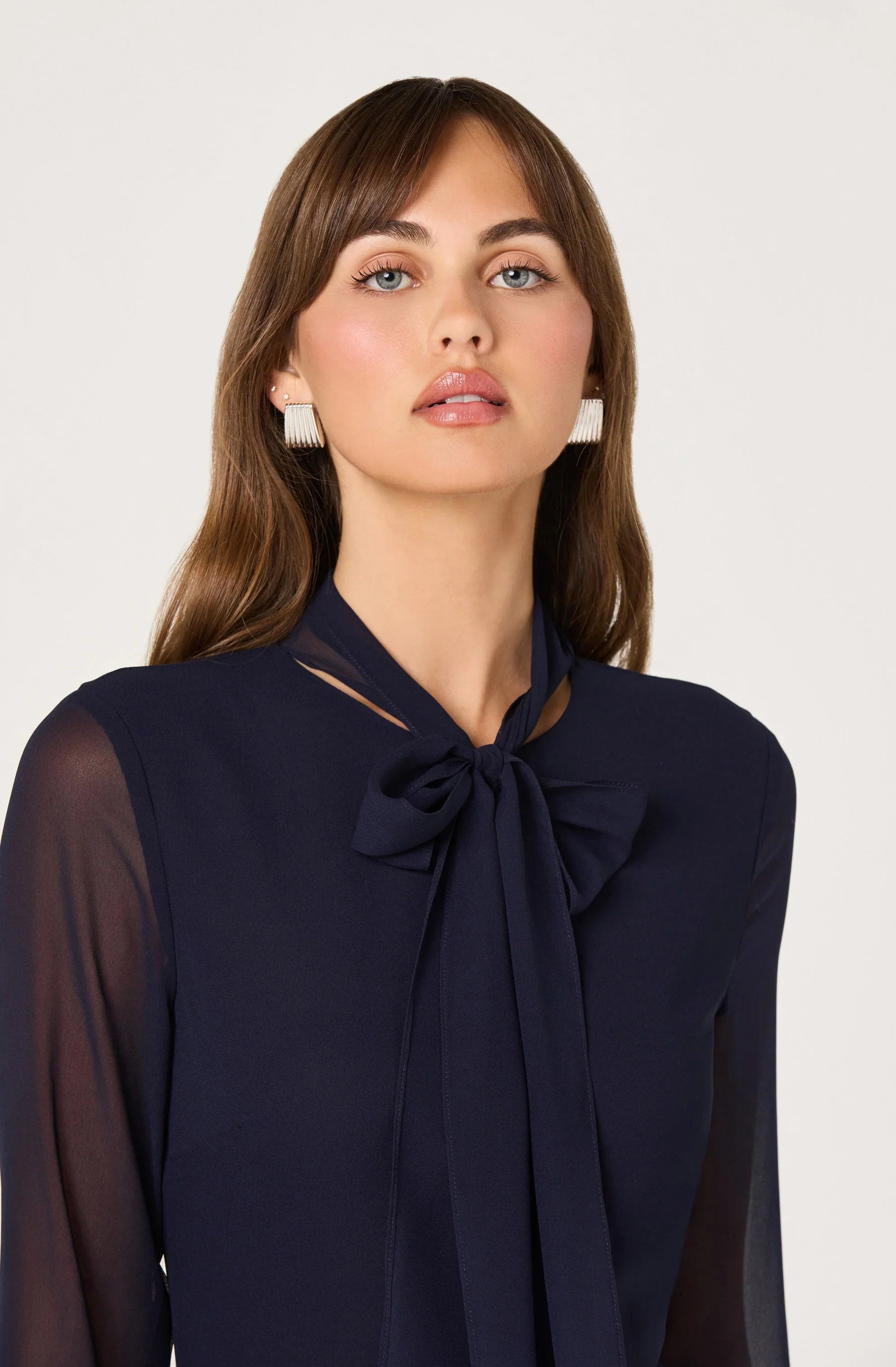 Tie Neck Midi Dress