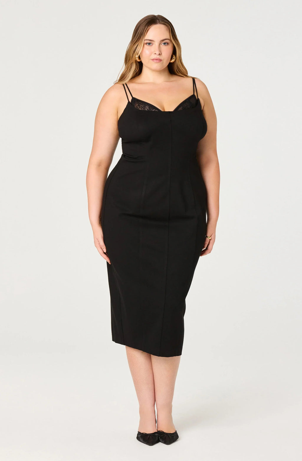 Allura Peekaboo Lace Midi Dress