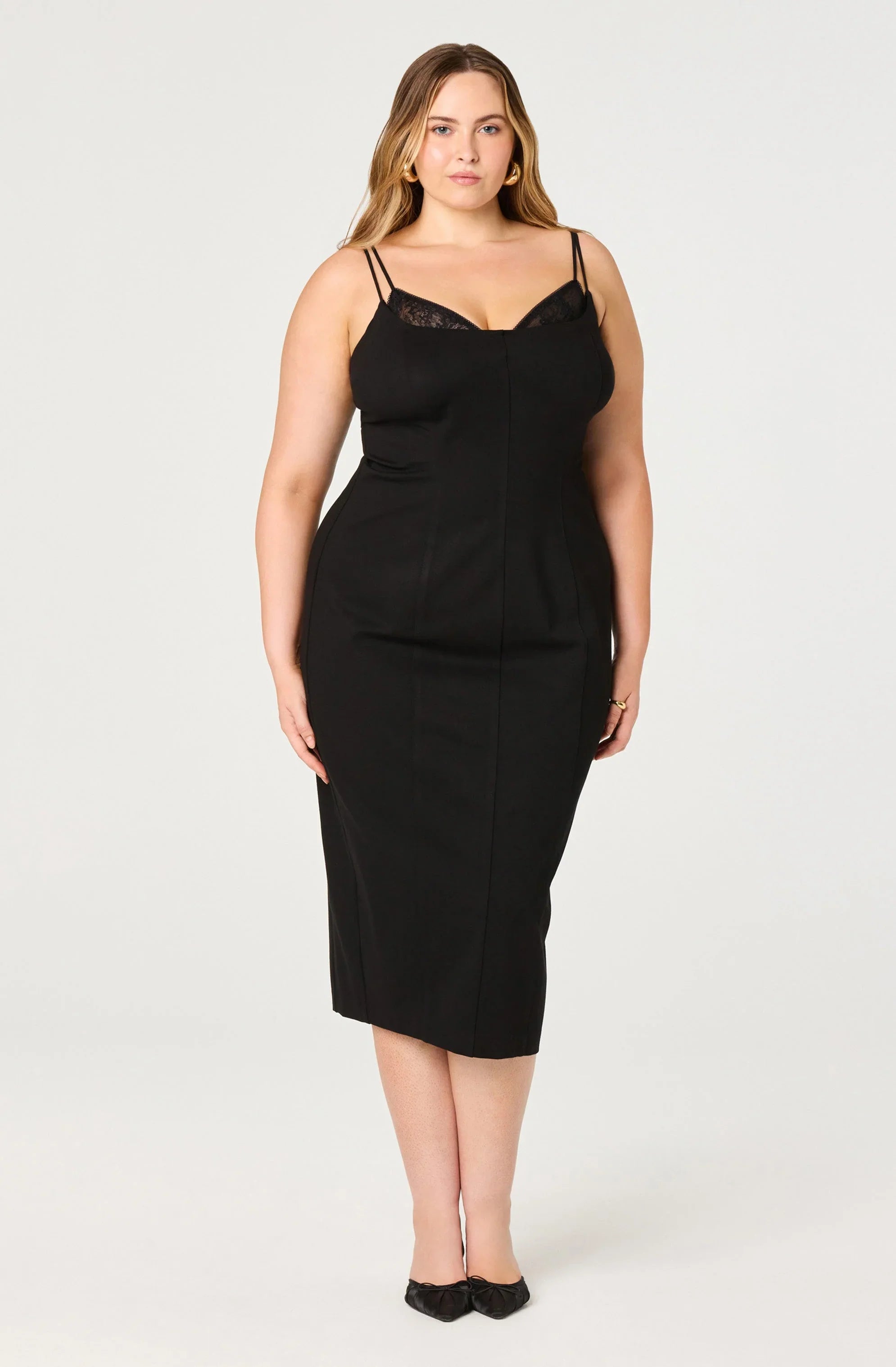 Allura Peekaboo Lace Midi Dress