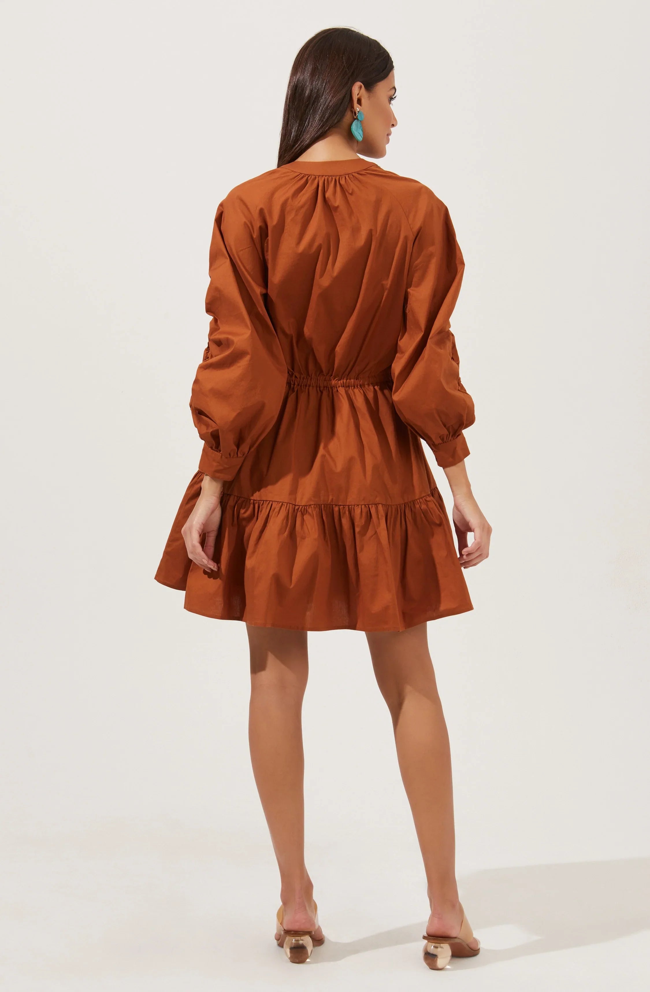 Ruched Long Sleeve Dress