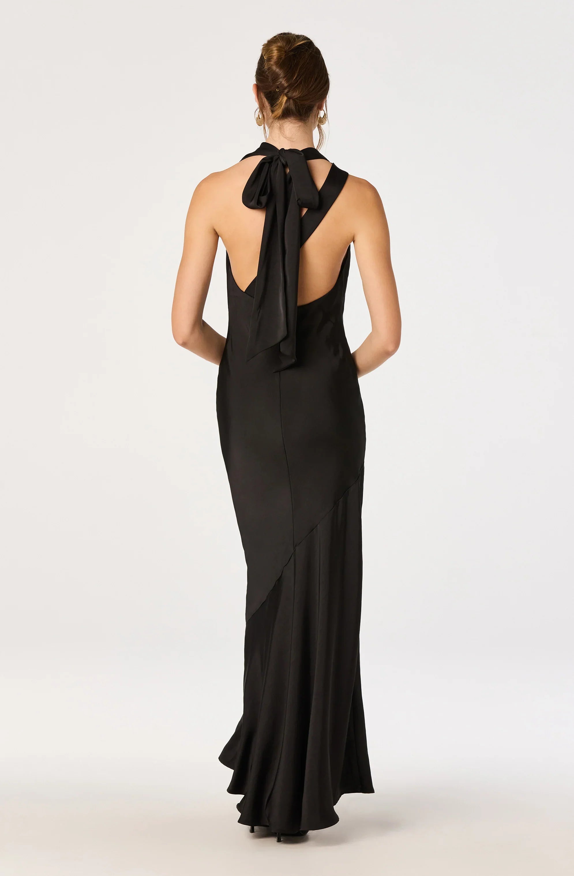 Varya Satin Cowl Neck Maxi Dress