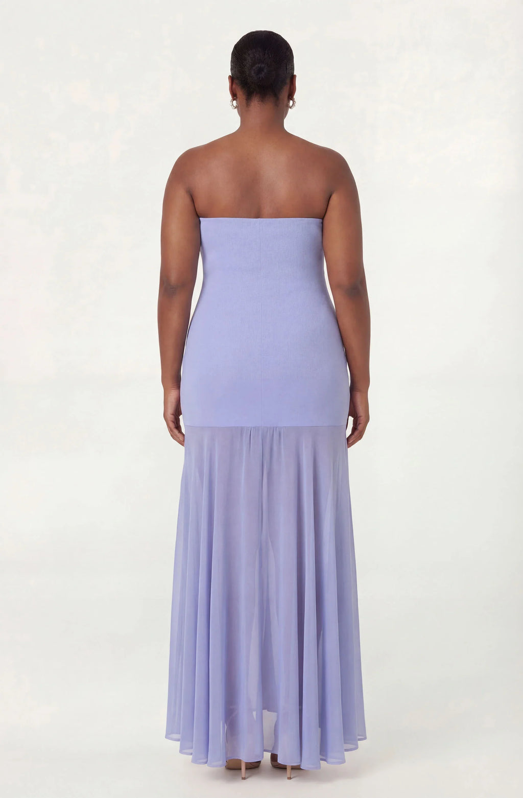 Lizet Strapless Mini Dress with Sheer Maxi Overlay