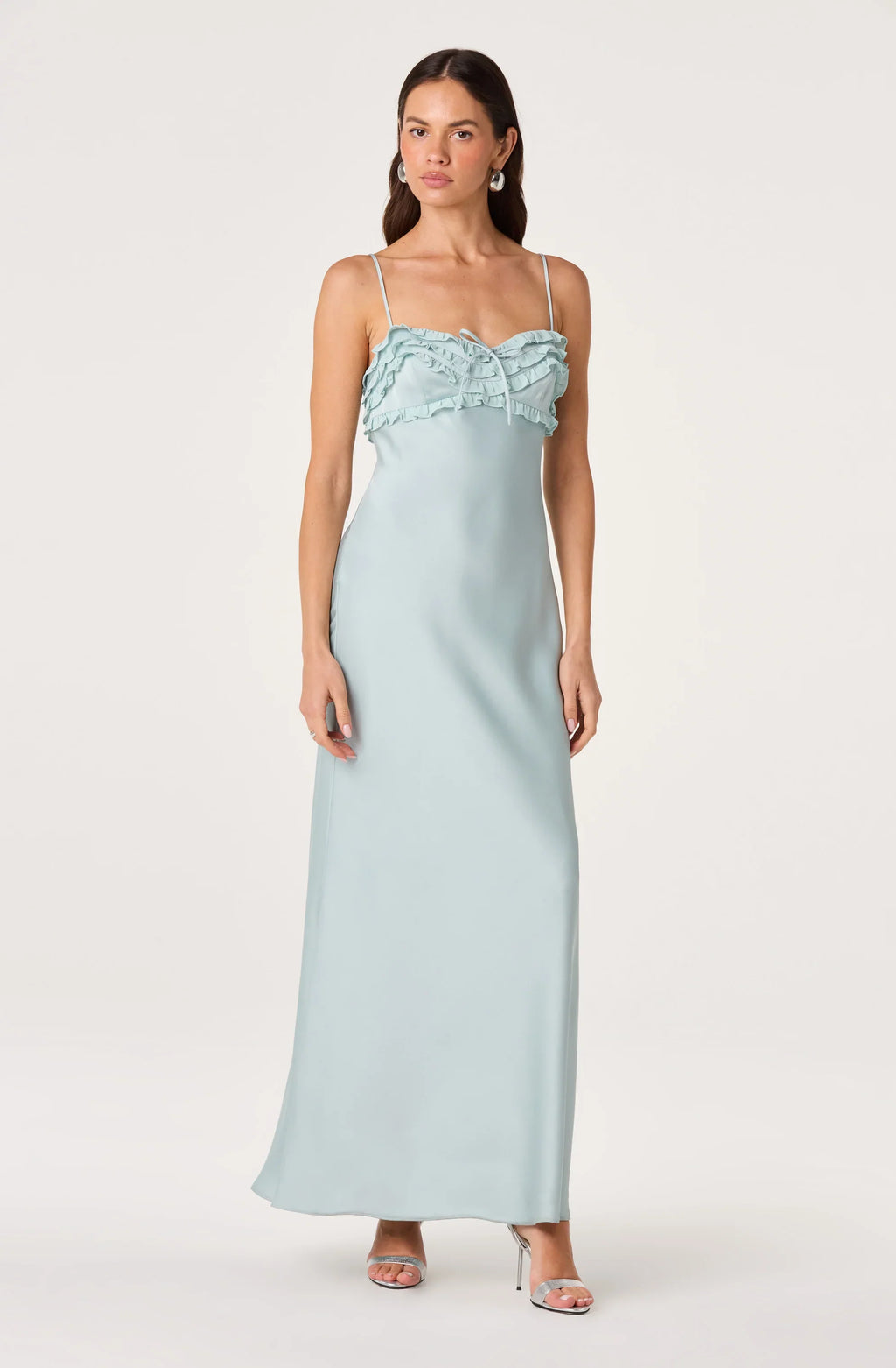 Jade Ruffle Trim Maxi Dress
