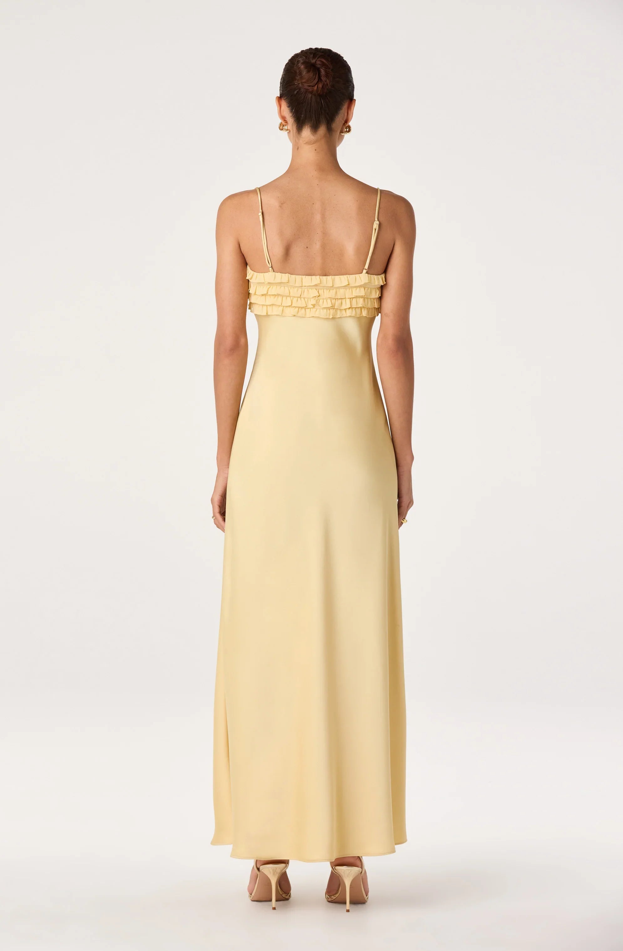 Jade Ruffle Trim Maxi Dress