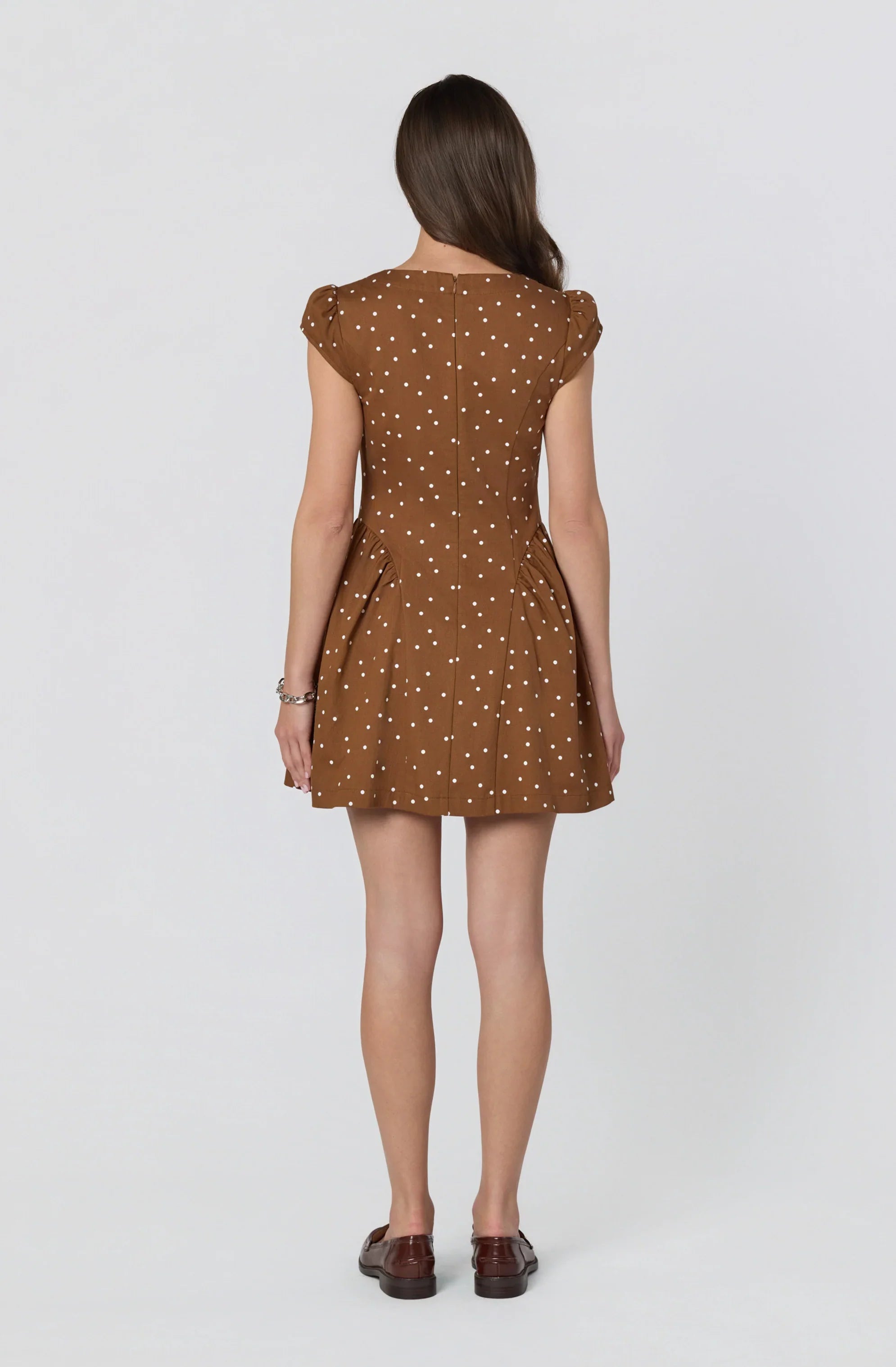 Averi Polka Dot Cap Sleeve Mini Dress