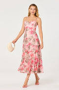 Lianna Floral Scalloped Trim Tiered Maxi Dress