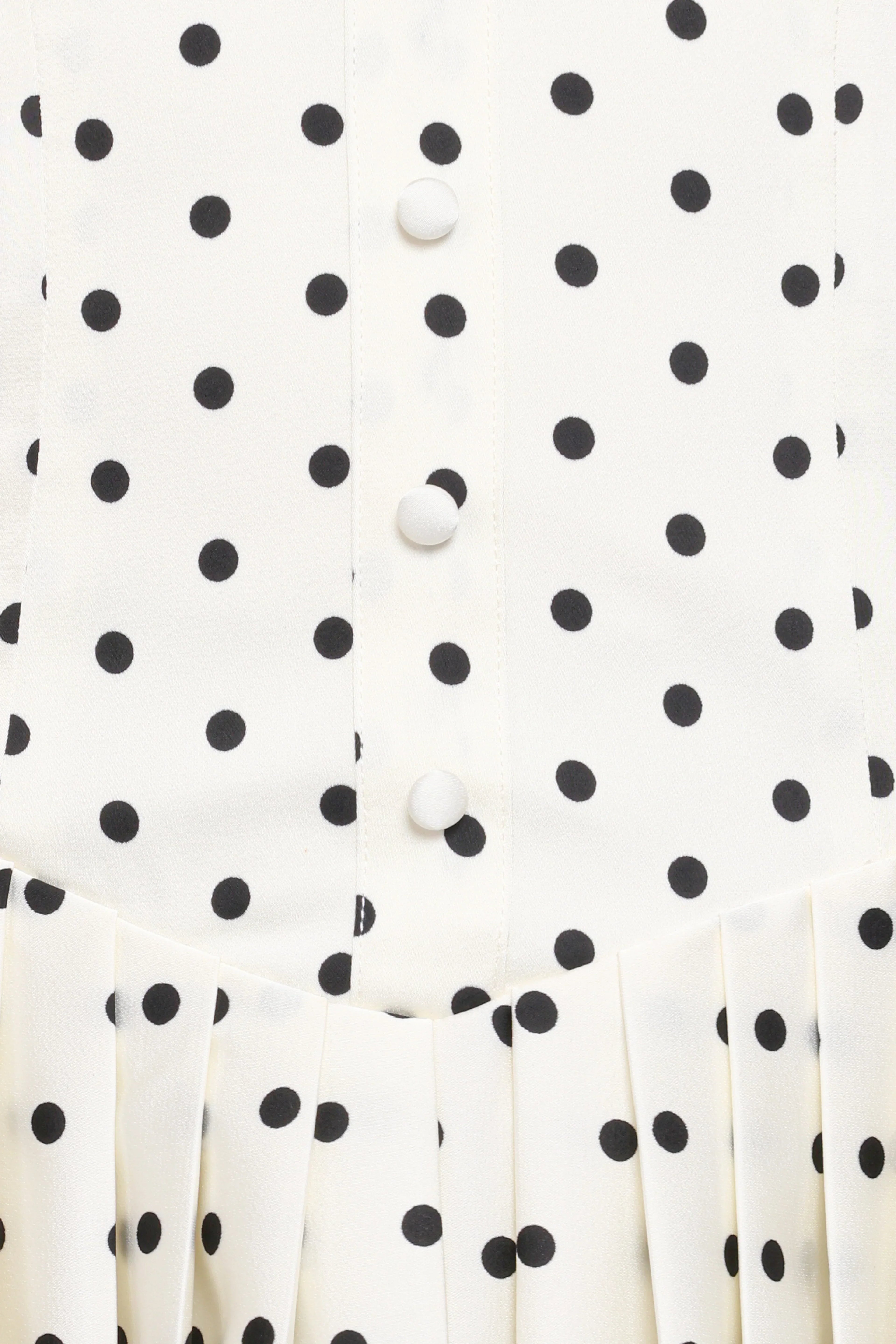 Marlie Off Shoulder Mini Dress - Cream Polka Dot