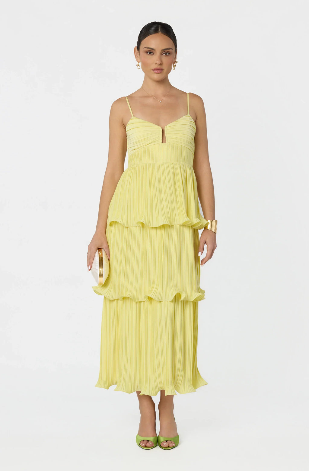 Lupin Pleated Tiered Maxi Dress
