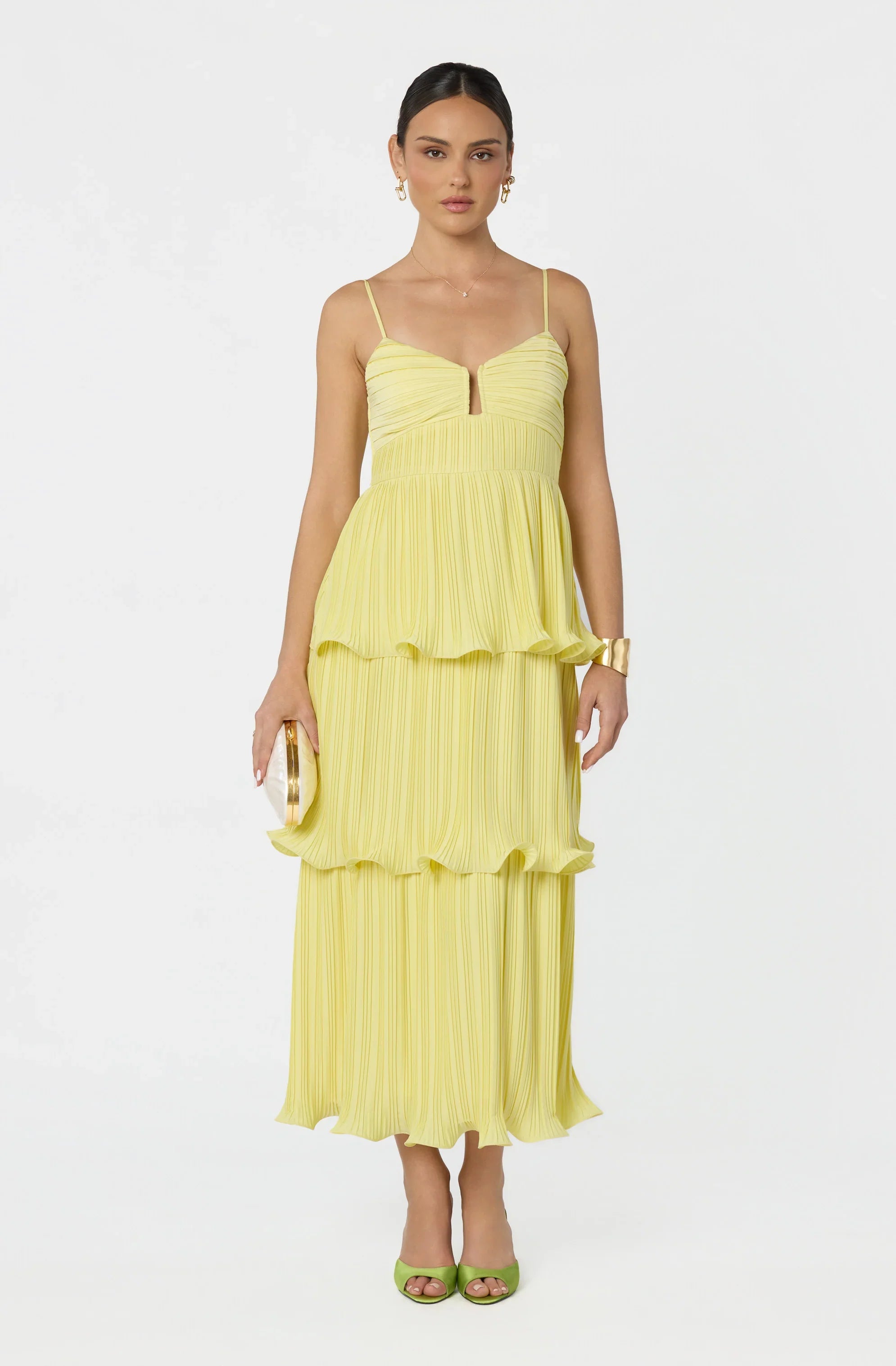 Lupin Pleated Tiered Maxi Dress