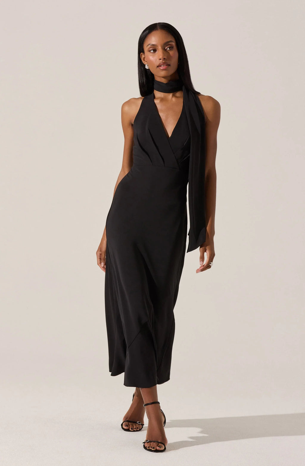 Hilaire Halter Midi Dress