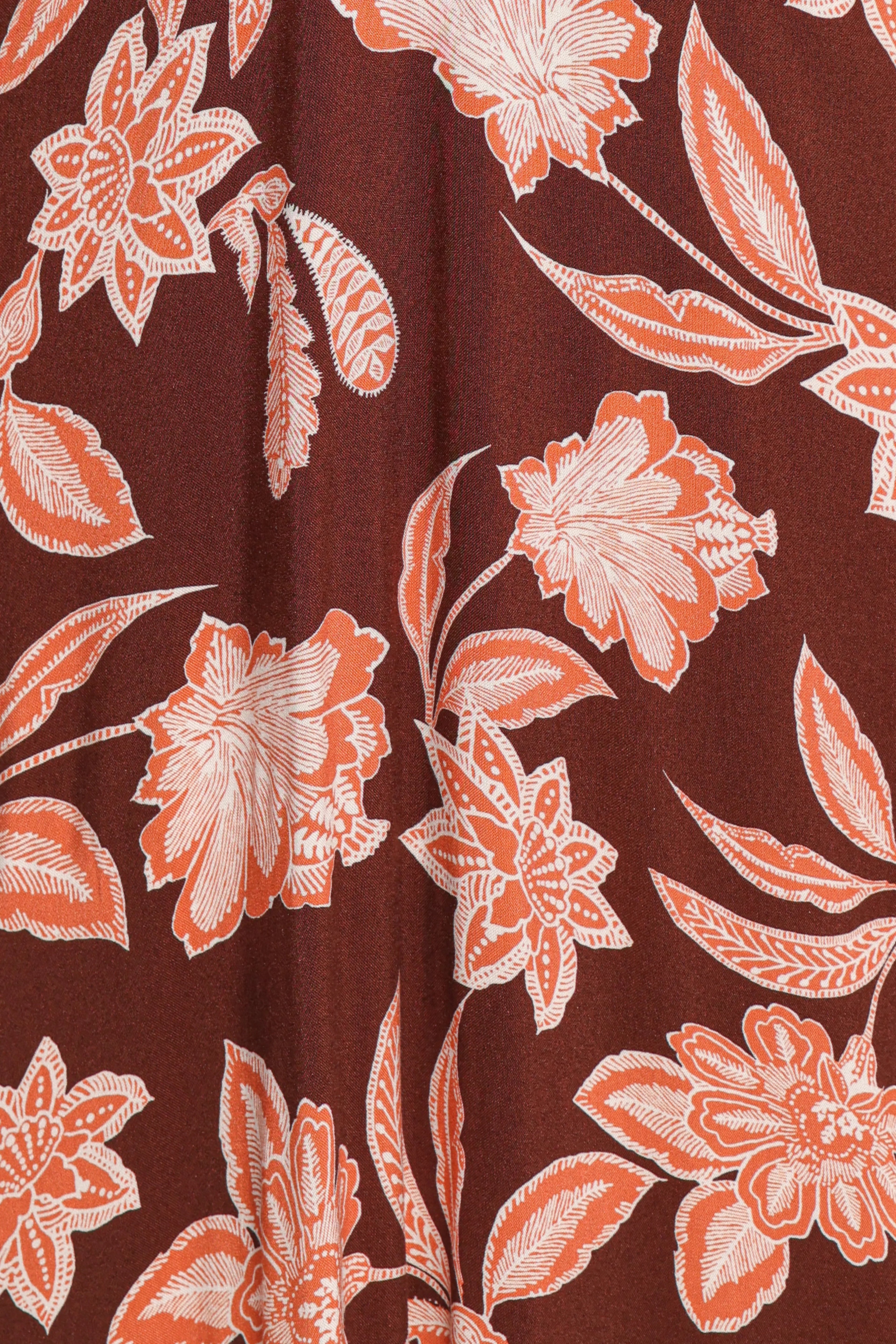 Yolande Midi Dress - Orange Floral