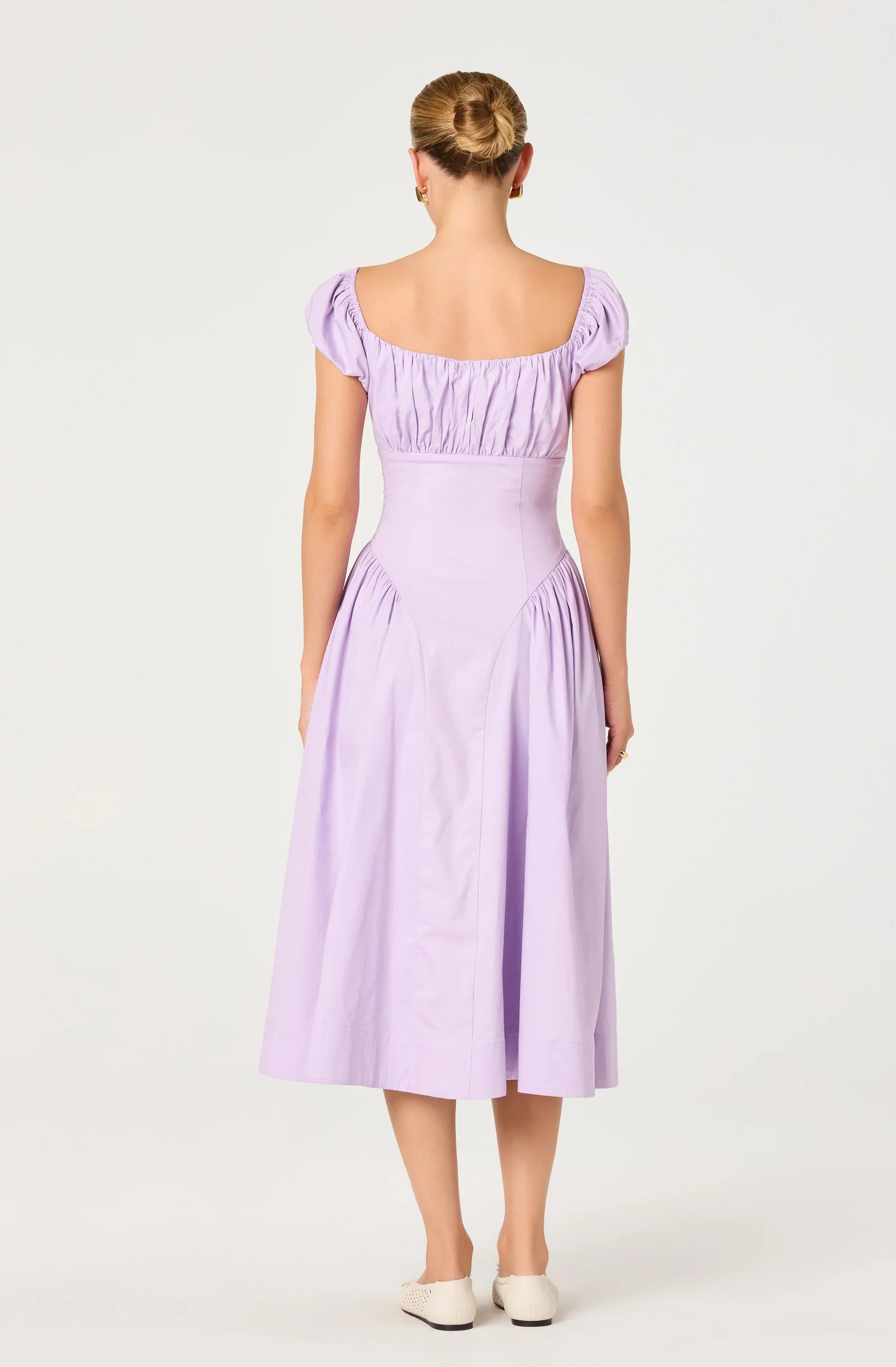 Adilene Cotton Milkmaid Midi Dress