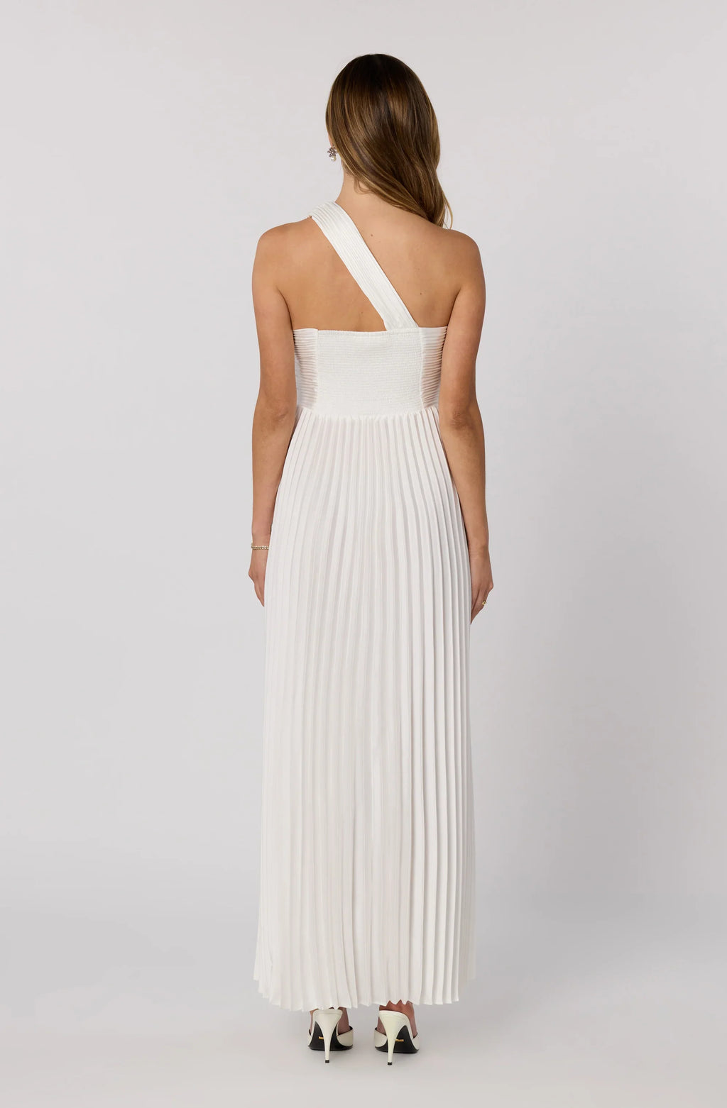 Rasya One-Shoulder Pleated Maxi Dress