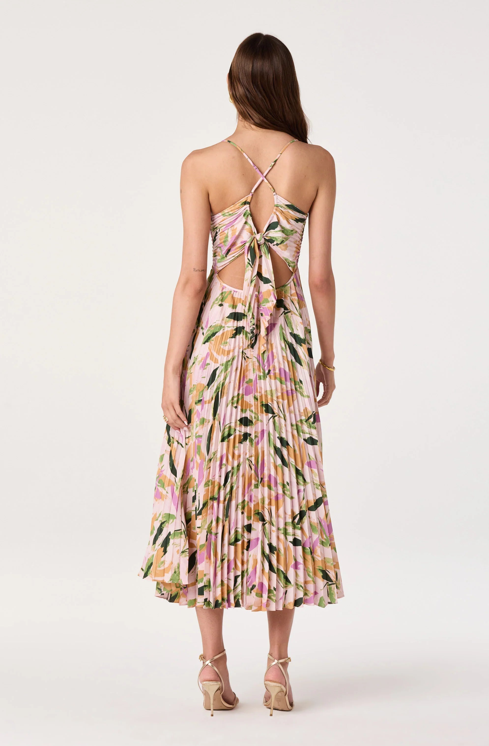 Blythe Floral Plisse Midi Dress