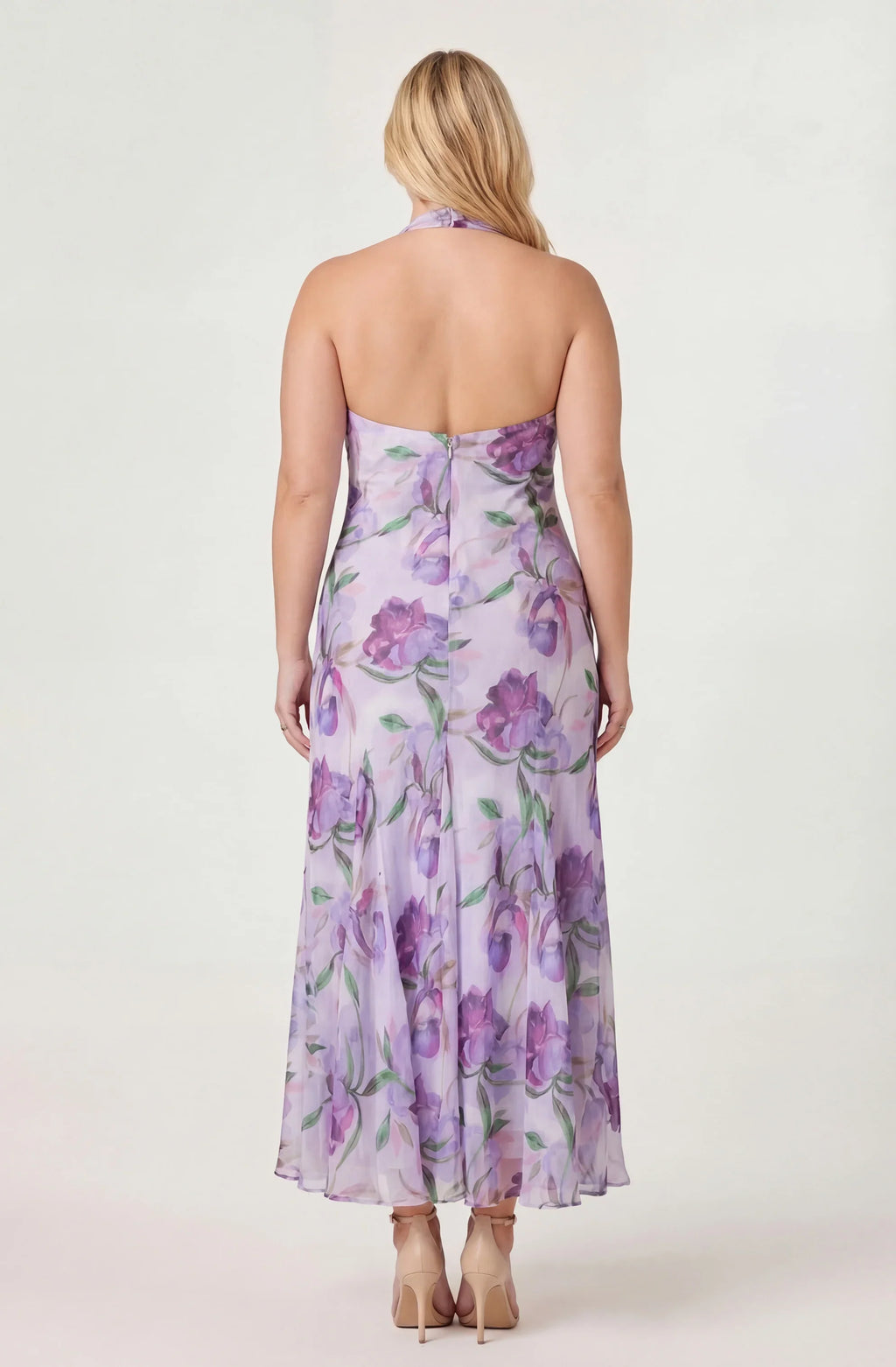 Yasmeen Floral Halter Godet Maxi Dress