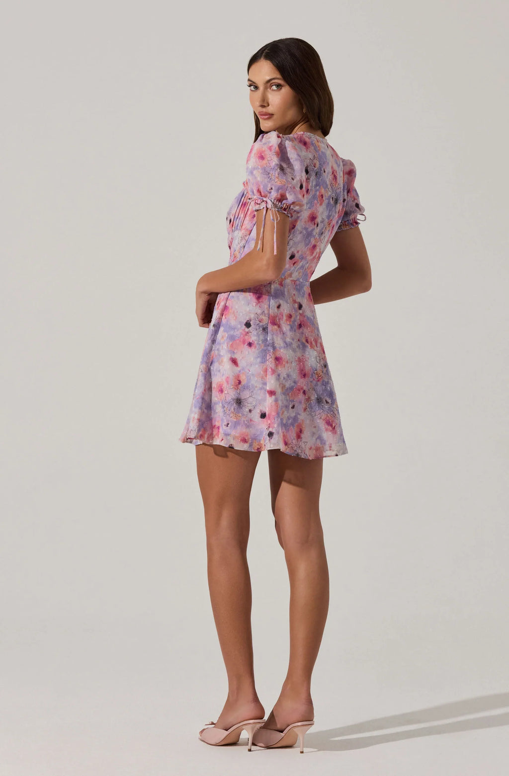 Floral Puff Sleeve Mini Dress