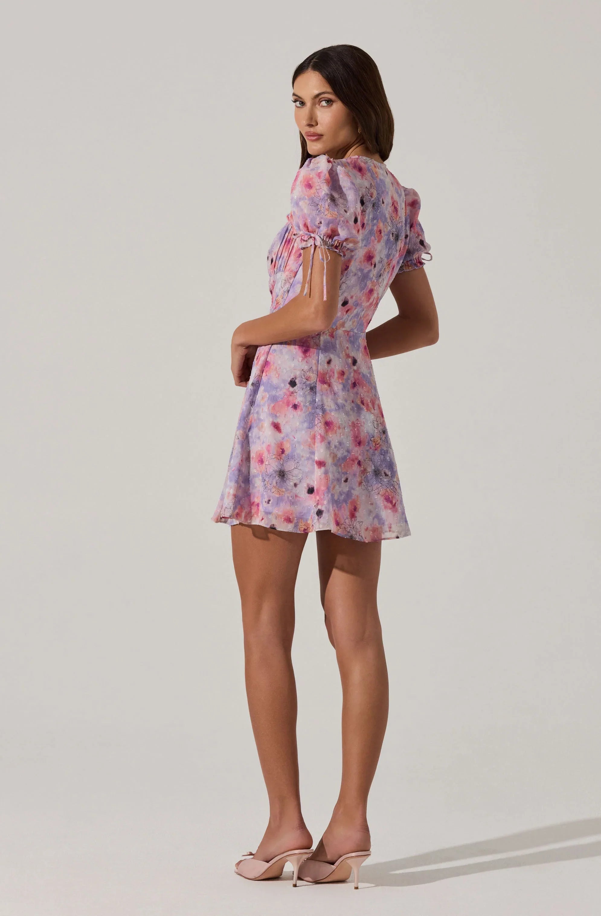 Floral Puff Sleeve Mini Dress