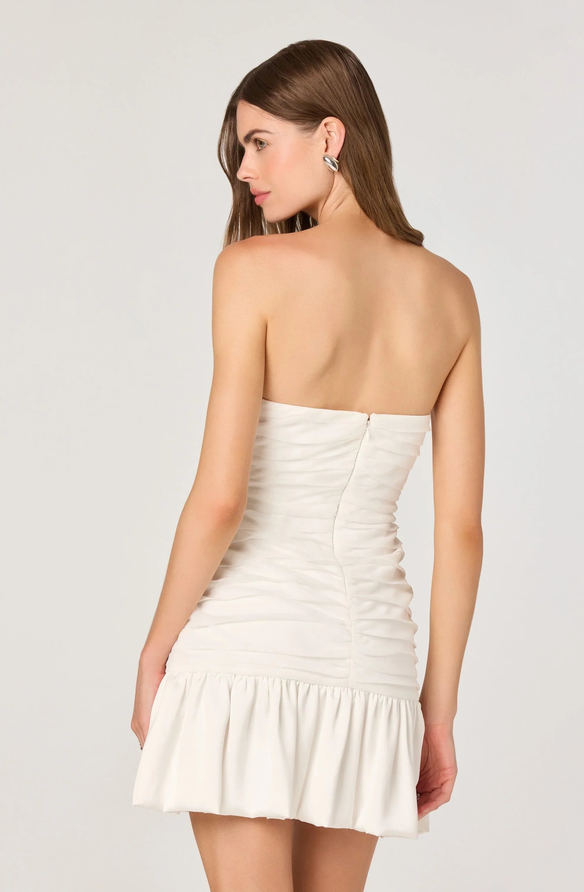 Strapless Ruched Mini Dress