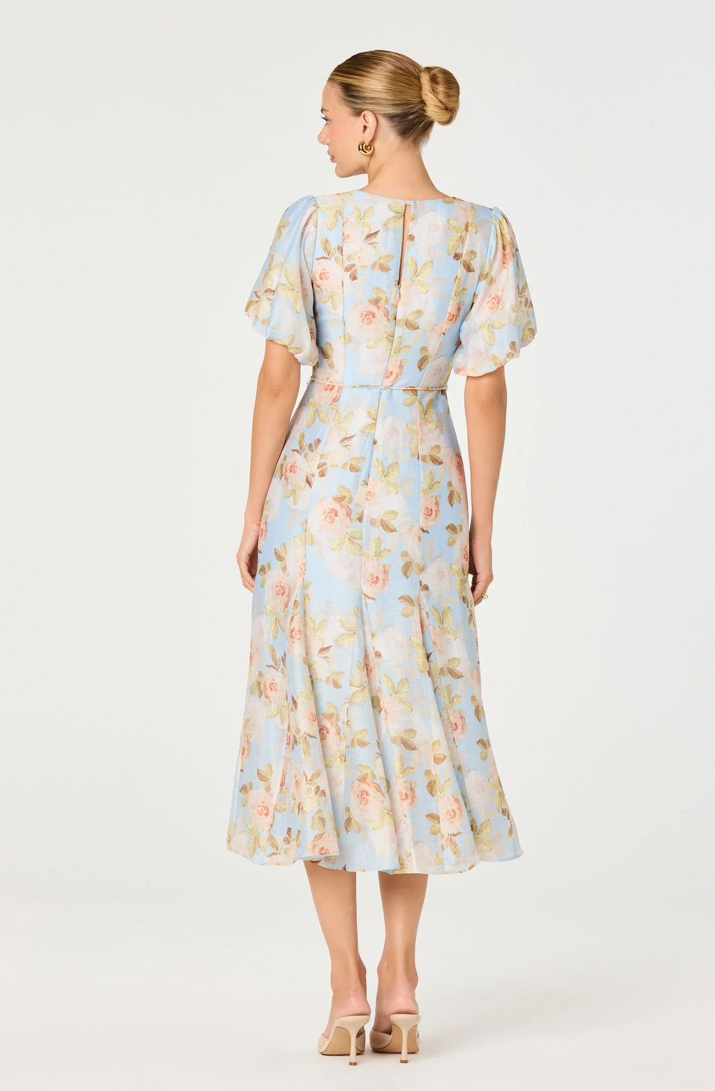 Lavena Floral Balloon Sleeve Midi Dress