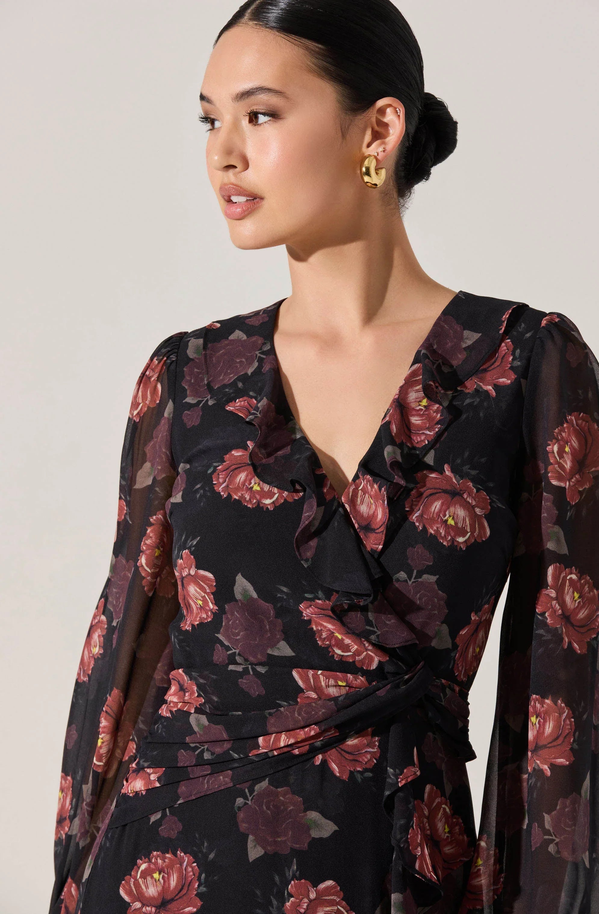 Corrina Floral Ruffle Maxi Dress