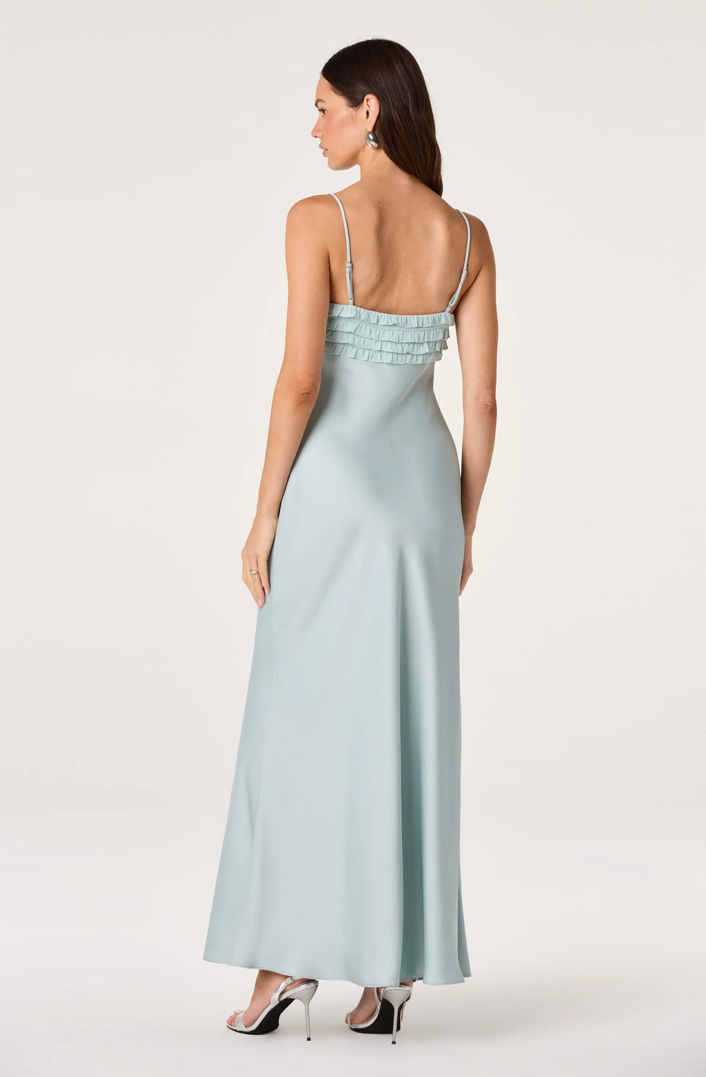 Jade Ruffle Trim Maxi Dress