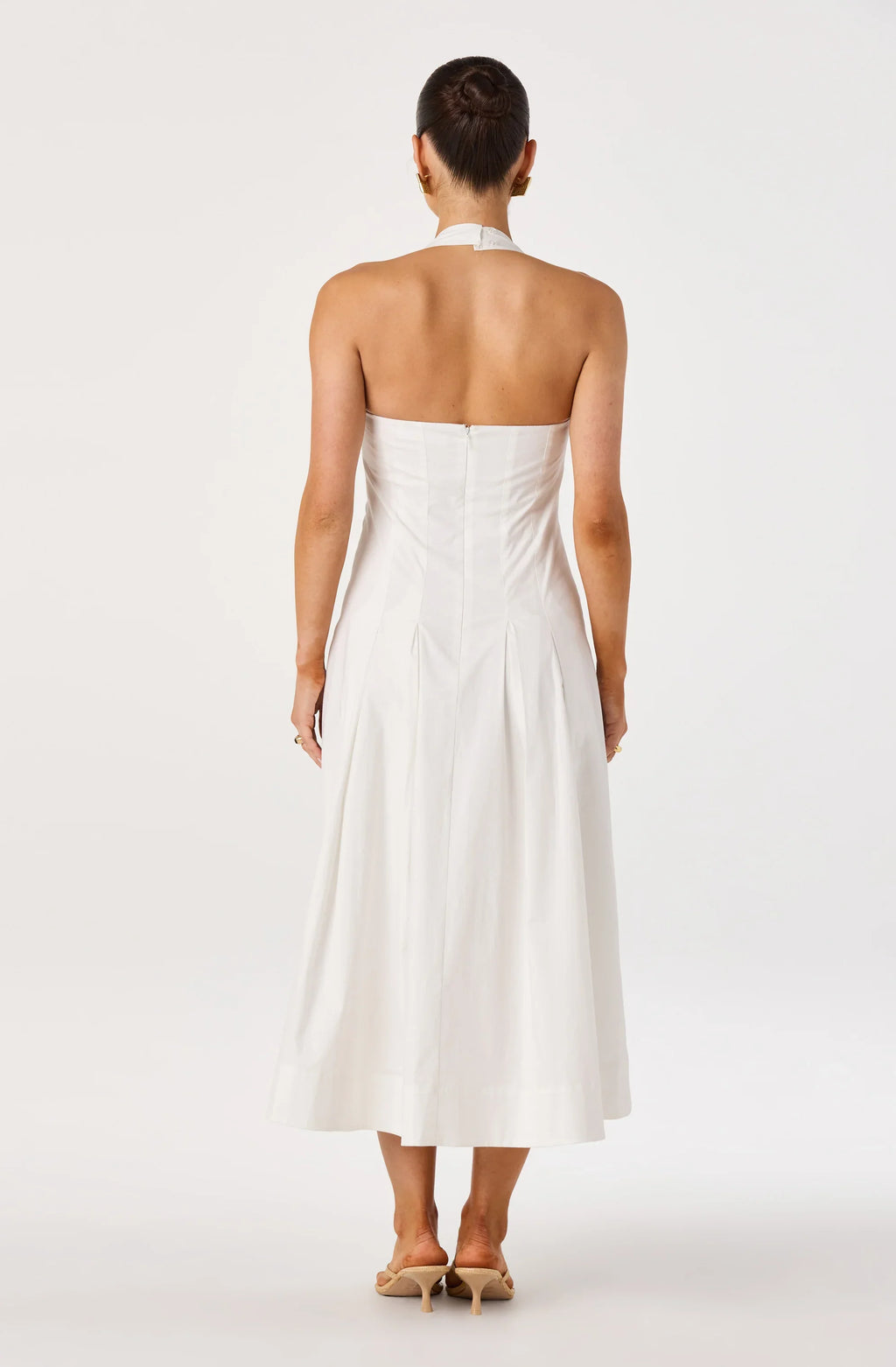 Janae Pleated Halter Midi Dress