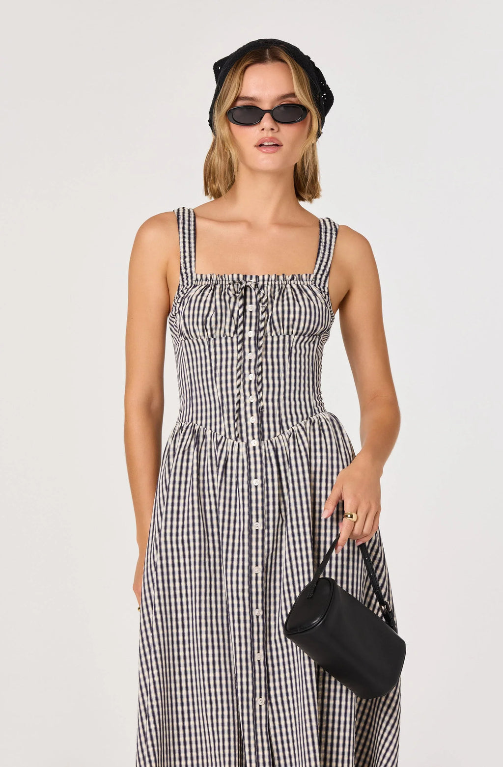 Temperance Gingham Check Maxi Dress
